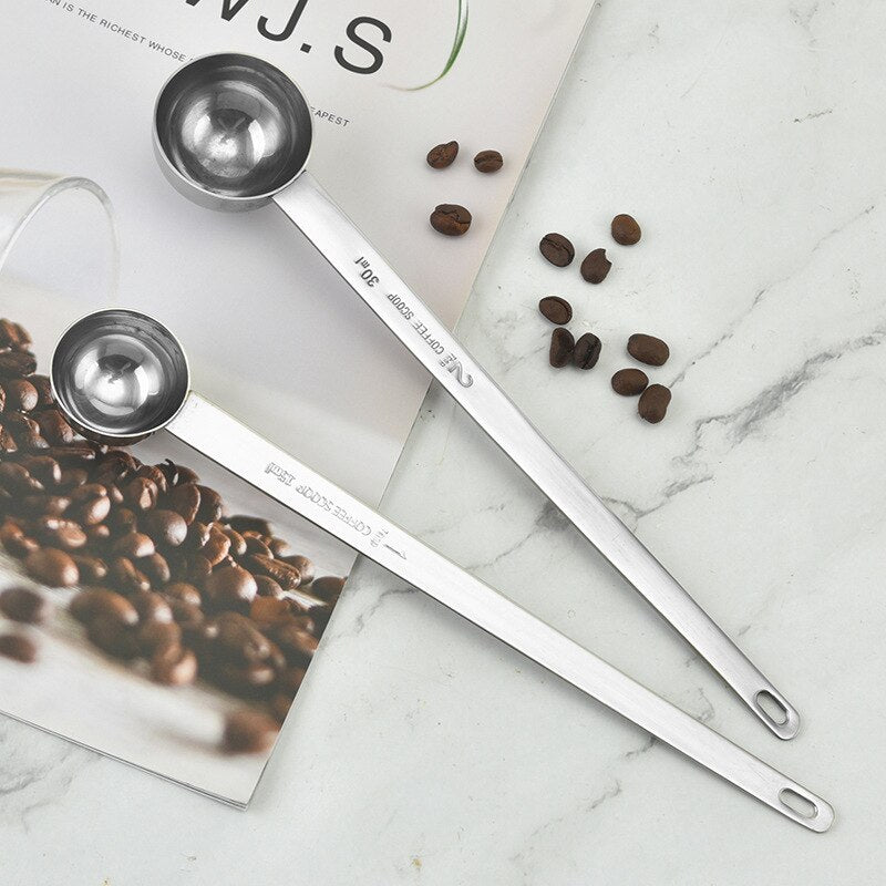 Coffee Spoon Stainless Steel Long Handle Coffee Measuring Scoop, Tablespoon Suitable For Restaurant,Cafe or Home Use (15ML,30ML)