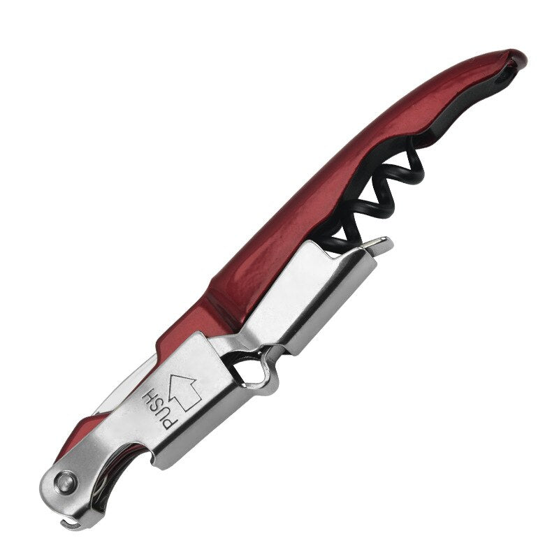 Double Hinged Corkscrew, Upgraded Heavy Duty Wine Opener with Foil Cutter and Bottle Opener Rose Gold