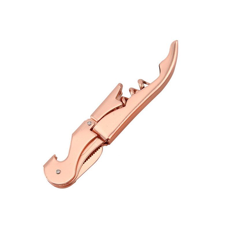 Double Hinged Corkscrew, Upgraded Heavy Duty Wine Opener with Foil Cutter and Bottle Opener Rose Gold