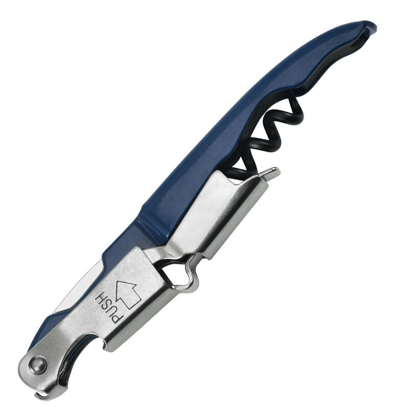 Double Hinged Corkscrew, Upgraded Heavy Duty Wine Opener with Foil Cutter and Bottle Opener Rose Gold