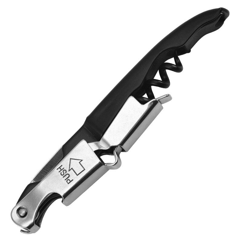 Double Hinged Corkscrew, Upgraded Heavy Duty Wine Opener with Foil Cutter and Bottle Opener Rose Gold