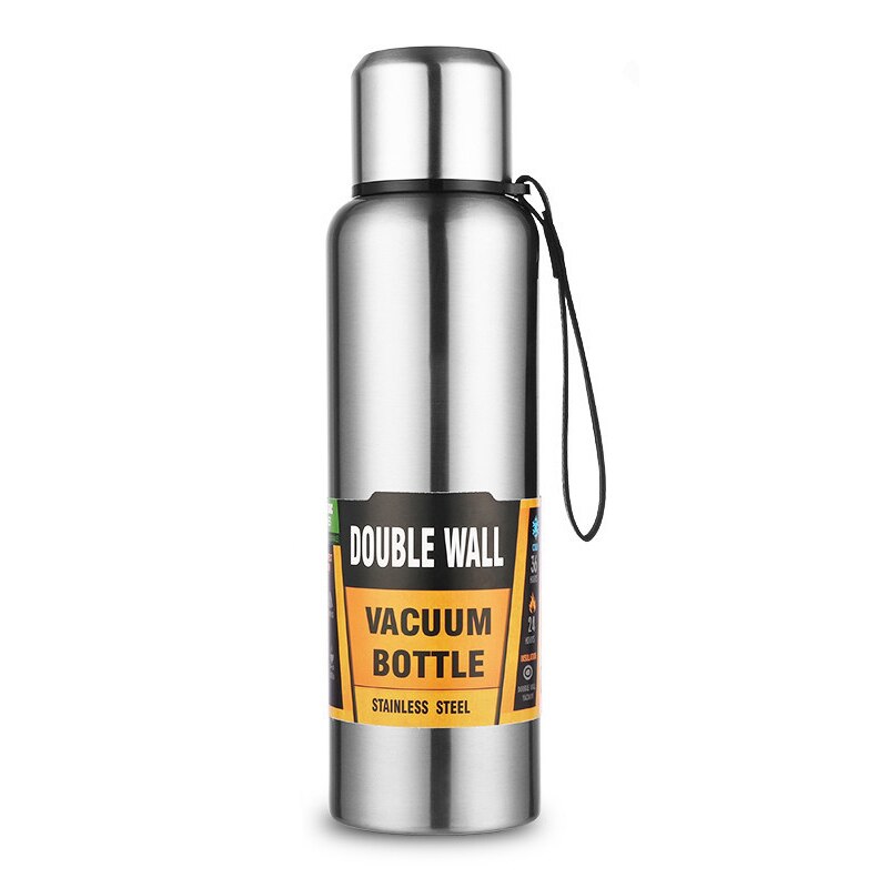 Double-Wall Insulated Water Bottle w/ 2 Lids - 304 Stainless Steel Water Bottle Wide Mouth Best Gift for Christmas