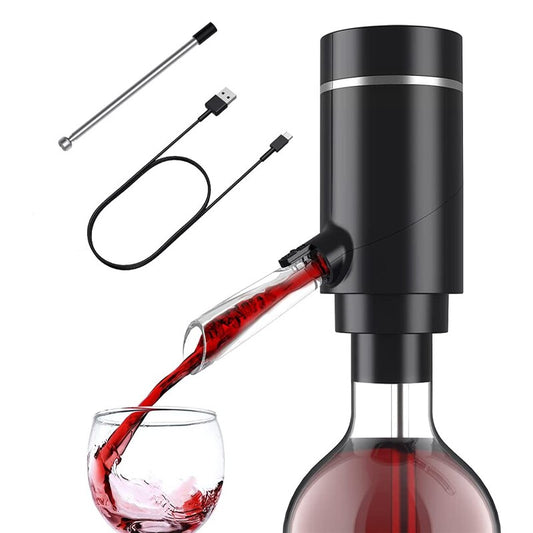 Electric Wine Aerator, Electric Wine Aerator Pourer, Automatic One-Touch Pump Wine Decanter and Dispenser USB Rechargeable