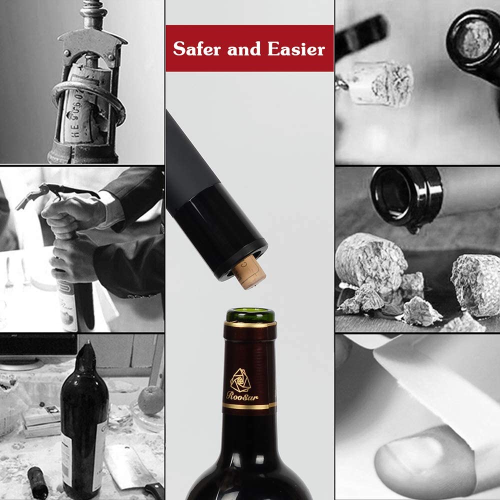 Electric Wine Opener, Automatic Corkscrew Rechargeable Cordless Wine Opener with Foil Cutter &amp; Charging Cable for Gifts