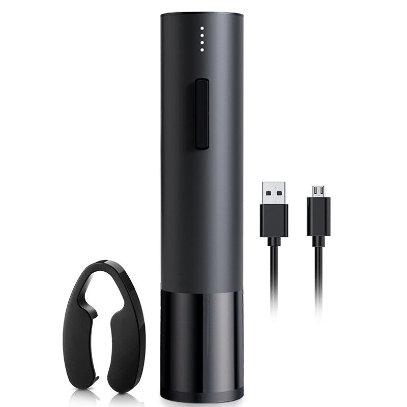 Electric Wine Opener, Automatic Corkscrew Rechargeable Cordless Wine Opener with Foil Cutter &amp; Charging Cable for Gifts