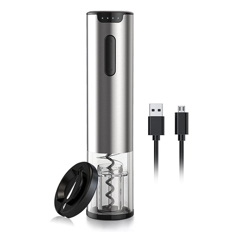 Electric Wine Opener, Automatic Corkscrew Rechargeable Cordless Wine Opener with Foil Cutter &amp; Charging Cable for Gifts