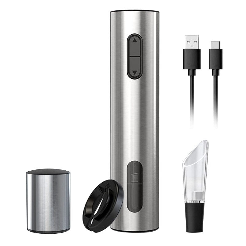 Electric Wine Opener, One-click Button Reusable Automatic Wine Corkscrew Remover for Wine Lovers Gift Home Kitchen Bar Party