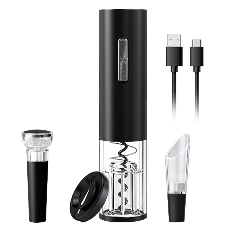 Electric Wine Opener, One-click Button Reusable Automatic Wine Corkscrew Remover for Wine Lovers Gift Home Kitchen Bar Party