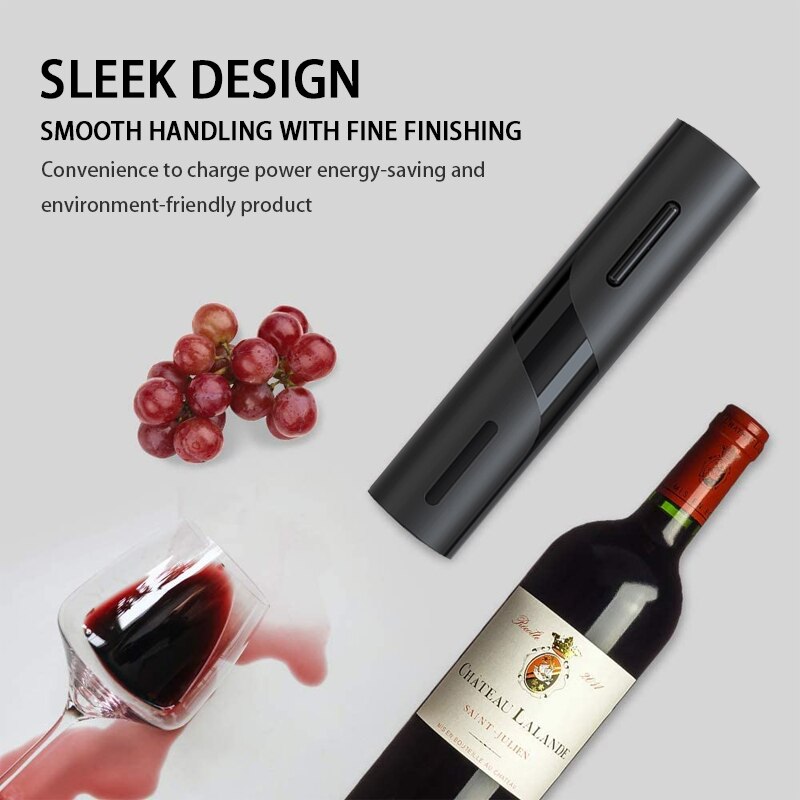 Electric Wine Opener, One-click Button Reusable Wine Bottle Openers for Home Kitchen Party Bar