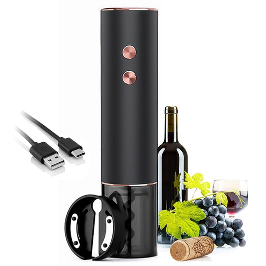 Electric Wine Opener, Rechargeable Automatic Wine Opener Electric Wine Bottle Corkscrew with Foil Cutter for Home Party Gifts