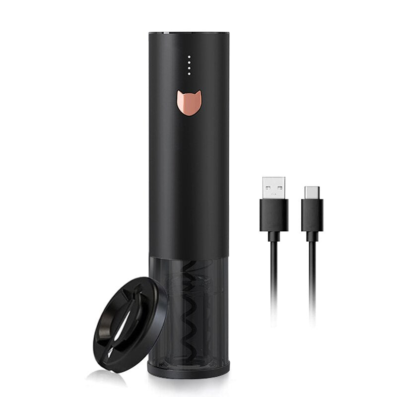 Electric Wine Opener, Rechargeable Automatic Wine Opener Electric Wine Bottle Corkscrew with Foil Cutter for Home Party Gifts