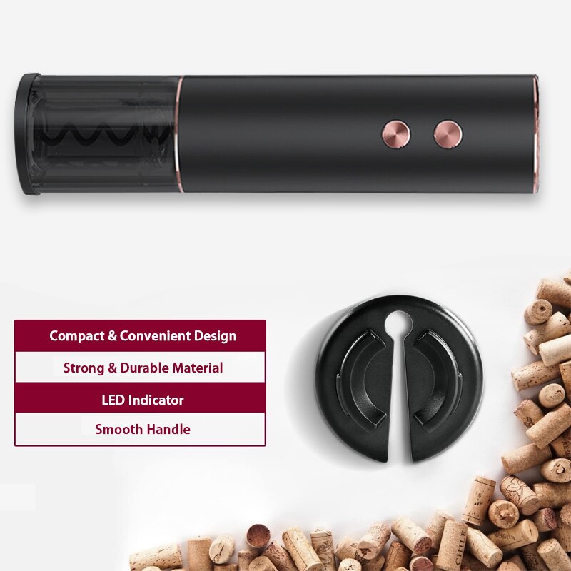 Electric Wine Opener, Rechargeable Automatic Wine Opener Electric Wine Bottle Corkscrew with Foil Cutter for Home Party Gifts