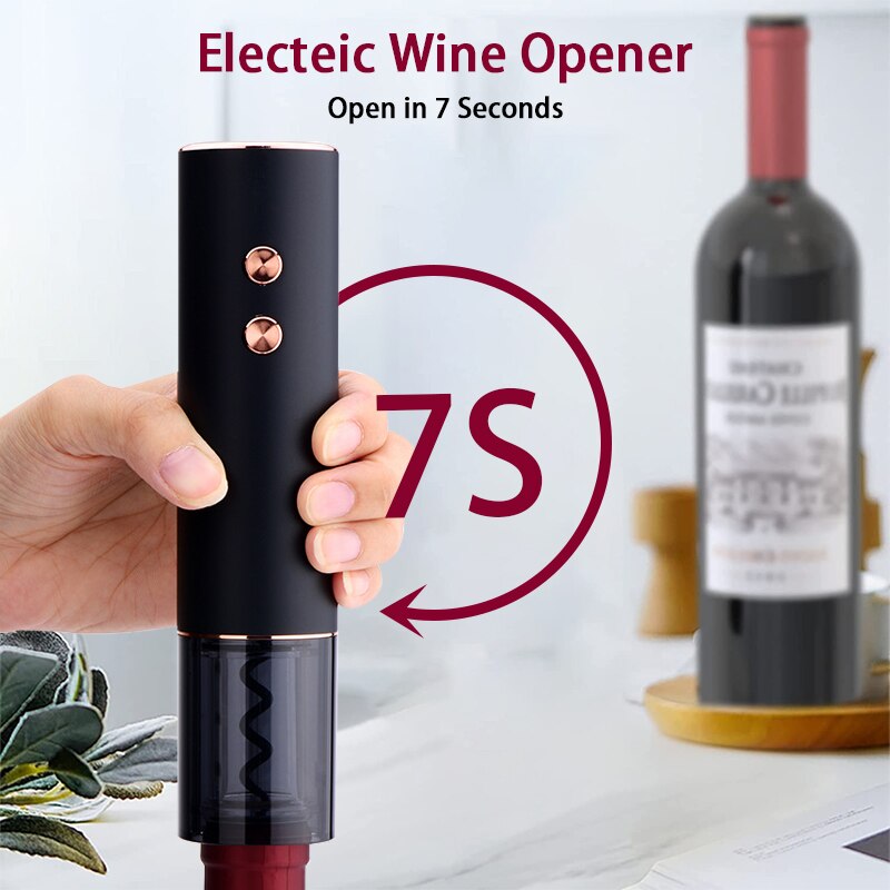 Electric Wine Opener, Rechargeable Automatic Wine Opener Electric Wine Bottle Corkscrew with Foil Cutter for Home Party Gifts
