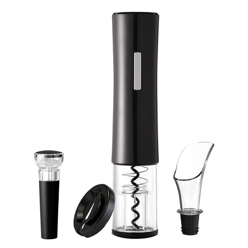 Electric Wine Opener Set Automatic Wine Bottle Opener Reusable Corkscrew Set with Foil Cutter, Vacuum Stopper and Pourer Set