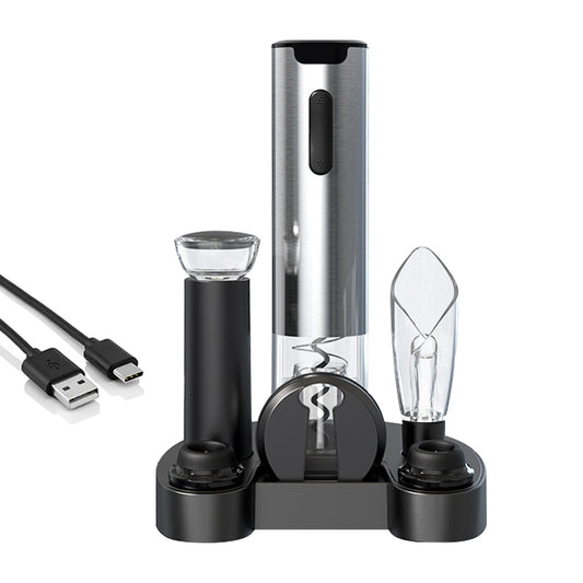 Electric Wine Opener Set, Wine Gift Set, Rechargeable Automatic Wine Corkscrew Remover Kit for Kitchen Bar Restaurant