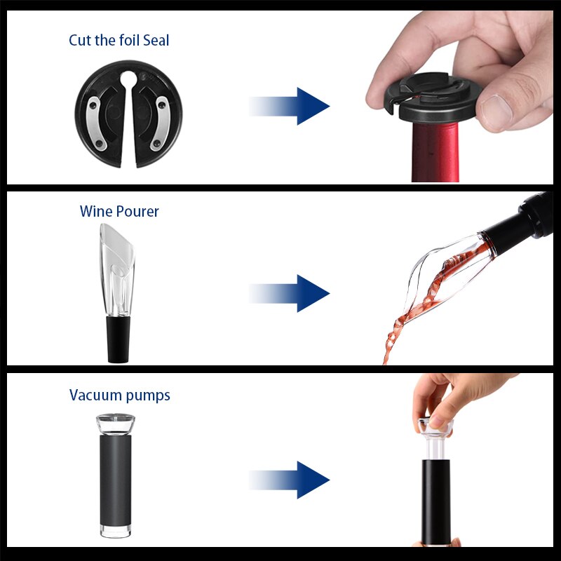 Electric Wine Opener Set, Wine Gift Set, Rechargeable Automatic Wine Corkscrew Remover Kit for Kitchen Bar Restaurant