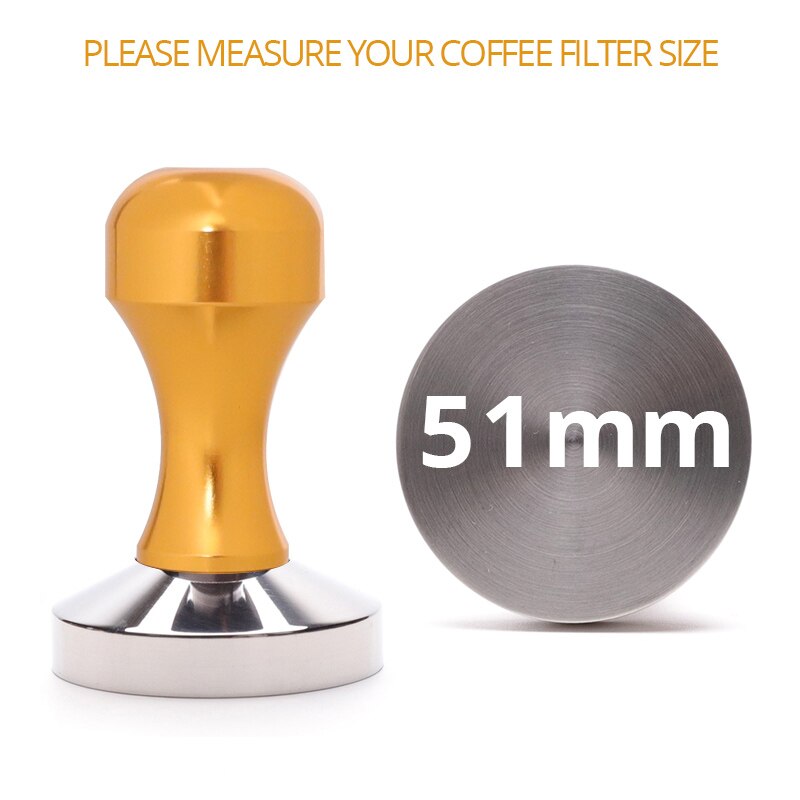 Espresso Tamper - Premium Barista Coffee Tamper with Stainless Steel Base and Silicone Coffee Tamper Mat (49/51/53/58mm)