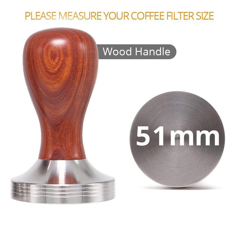 Espresso Tamper - Premium Barista Coffee Tamper with Stainless Steel Base and Silicone Coffee Tamper Mat (49/51/53/58mm)