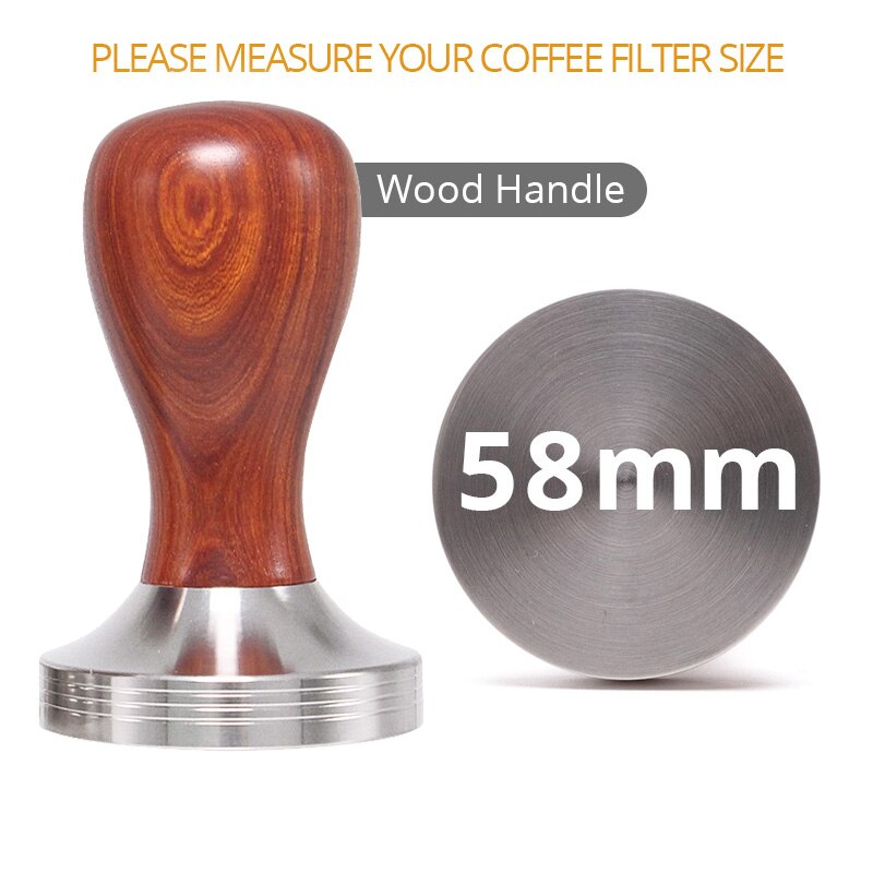 Espresso Tamper - Premium Barista Coffee Tamper with Stainless Steel Base and Silicone Coffee Tamper Mat (49/51/53/58mm)