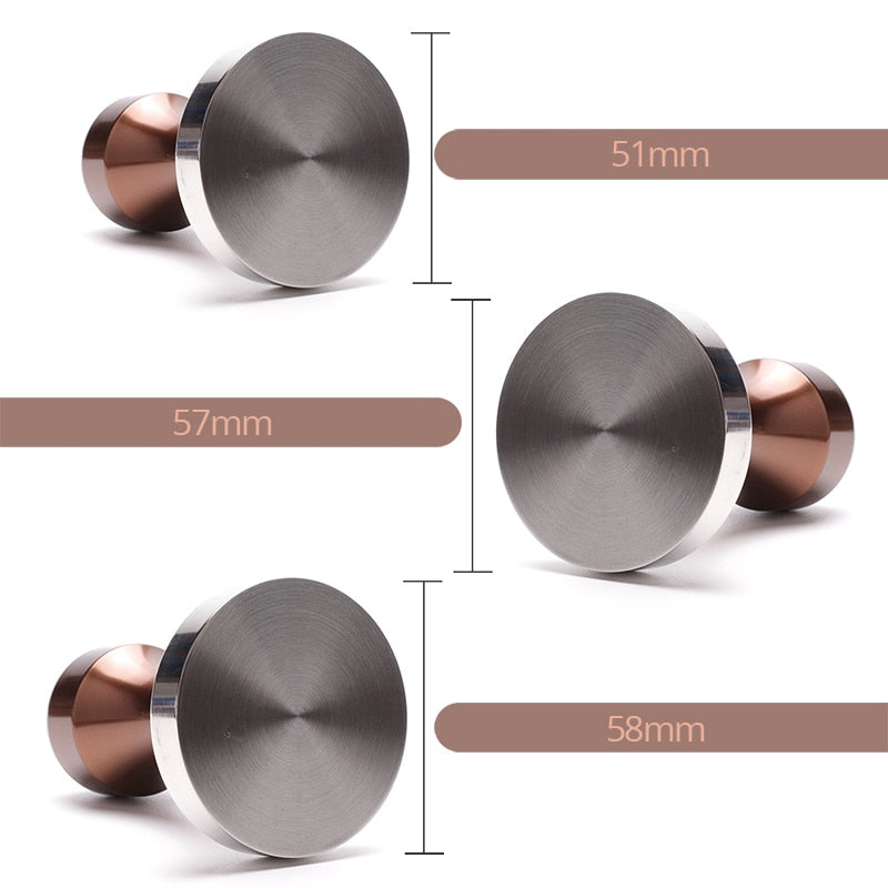 Espresso Tamper - Premium Barista Coffee Tamper with Stainless Steel Base and Silicone Coffee Tamper Mat (49/51/53/58mm)