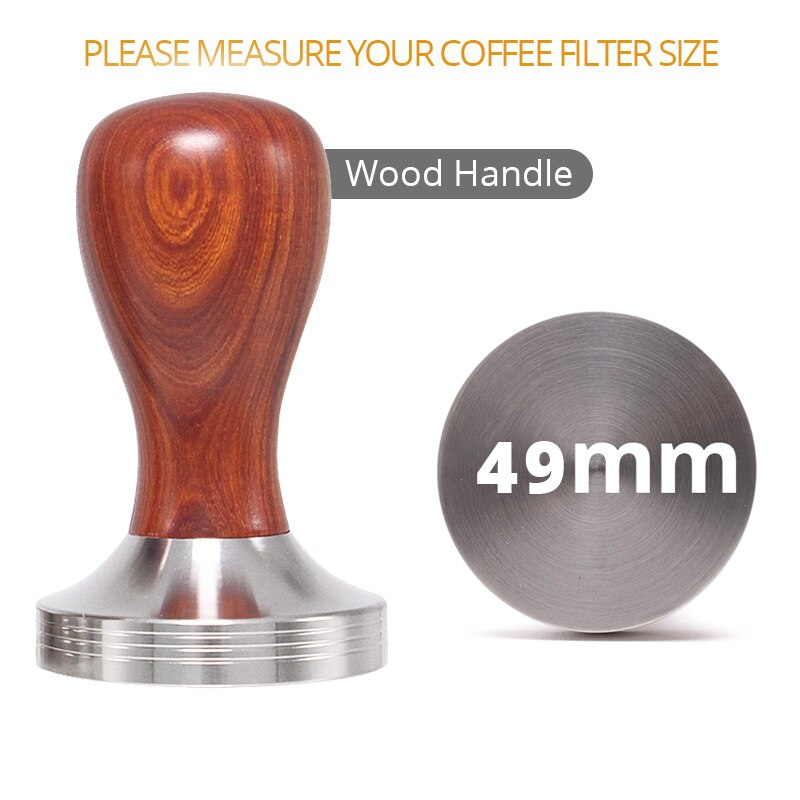 Espresso Tamper - Premium Barista Coffee Tamper with Stainless Steel Base and Silicone Coffee Tamper Mat (49/51/53/58mm)