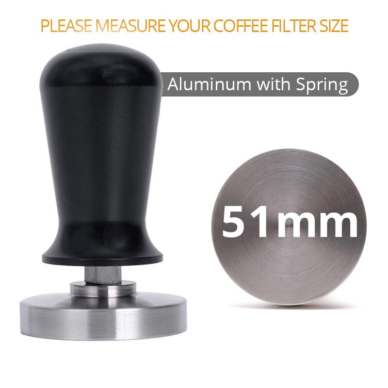 Espresso Tamper - Premium Barista Coffee Tamper with Stainless Steel Base and Silicone Coffee Tamper Mat (49/51/53/58mm)