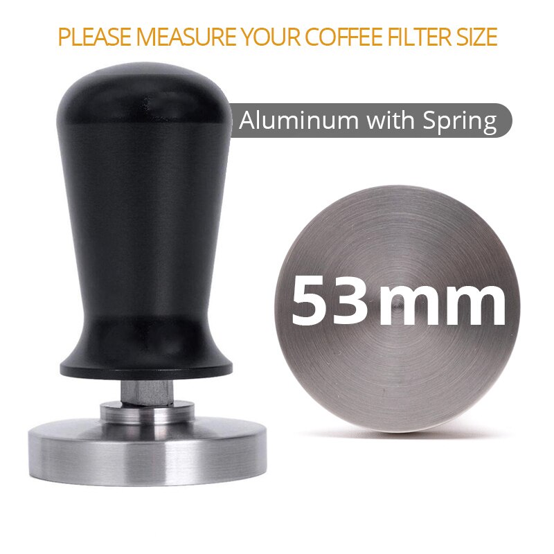 Espresso Tamper - Premium Barista Coffee Tamper with Stainless Steel Base and Silicone Coffee Tamper Mat (49/51/53/58mm)