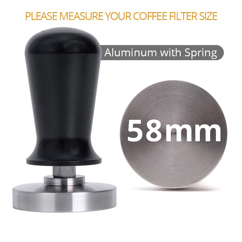 Espresso Tamper - Premium Barista Coffee Tamper with Stainless Steel Base and Silicone Coffee Tamper Mat (49/51/53/58mm)