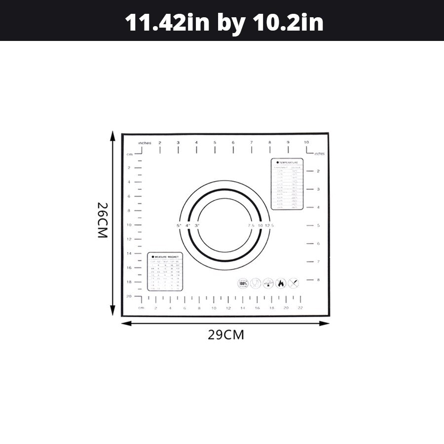 Extra Large 32"x24" Silicone Baking Mat - Non-Stick Non-Skid Pastry Mat with Measurements by Leeseph (Red & Black)