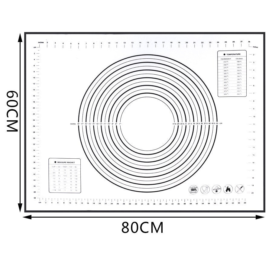 Extra Large 32"x24" Silicone Baking Mat - Non-Stick Non-Skid Pastry Mat with Measurements by Leeseph (Red & Black)