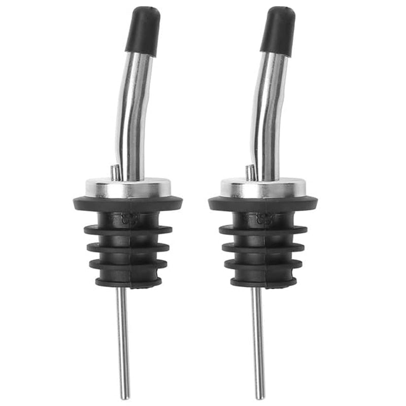 Liquor Pourers, Stainless Steel bottle spout and Liquor Pourers Dust Caps Covers for Wine Liquor Vinegar Olive Oil Bottles
