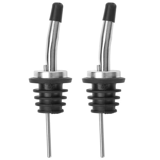 Liquor Pourers, Stainless Steel bottle spout and Liquor Pourers Dust Caps Covers for Wine Liquor Vinegar Olive Oil Bottles