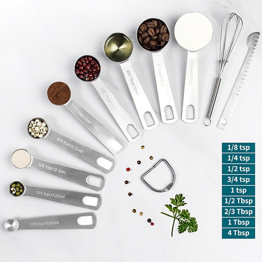 Measuring Spoons Set - Heavy Duty Stainless Steel Measuring Tools For Kitchen Cooking and Home Baking