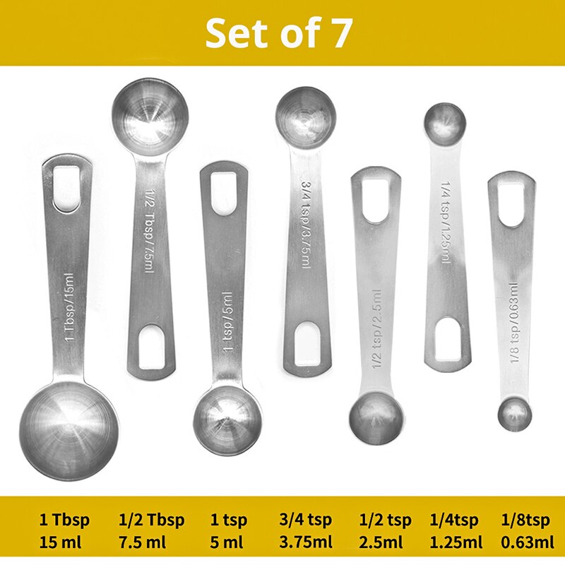 Measuring Spoons Set - Heavy Duty Stainless Steel Measuring Tools For Kitchen Cooking and Home Baking