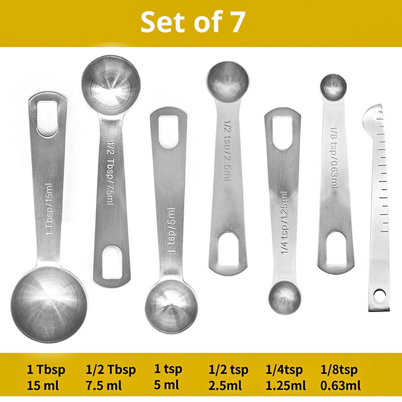 Measuring Spoons Set - Heavy Duty Stainless Steel Measuring Tools For Kitchen Cooking and Home Baking