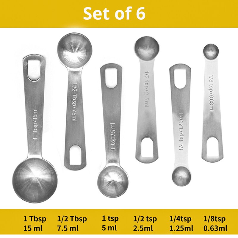 Measuring Spoons Set - Heavy Duty Stainless Steel Measuring Tools For Kitchen Cooking and Home Baking