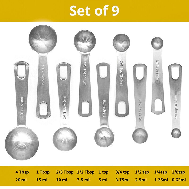 Measuring Spoons Set - Heavy Duty Stainless Steel Measuring Tools For Kitchen Cooking and Home Baking