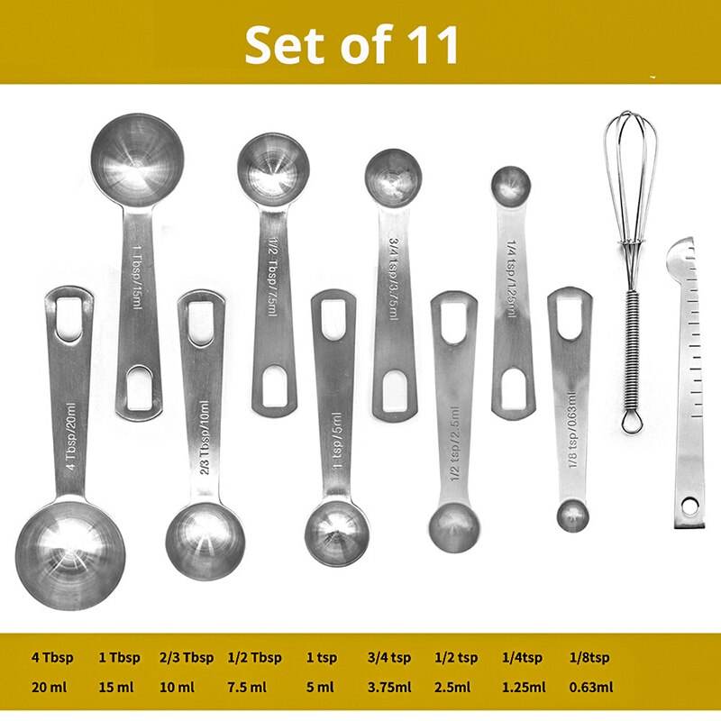 Measuring Spoons Set - Heavy Duty Stainless Steel Measuring Tools For Kitchen Cooking and Home Baking