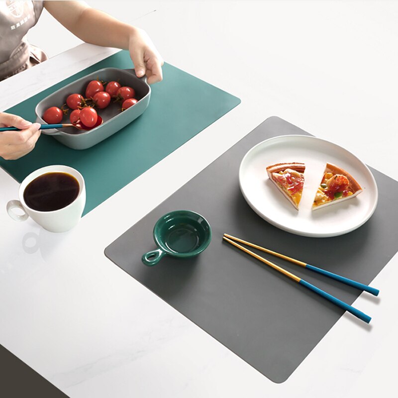 NEW Silicone Waterproof Placemat Table Mat Heat Insulation Anti-skidding Washable Durable For Kitchen Dining