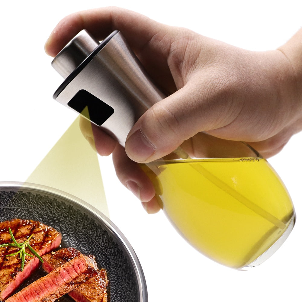 Olive Oil Sprayer Dispenser for Cooking , BBQ and Air Fryer, Premium Glass Oil Vinegar Soy Sauce Spray for Grilling, Kitchen