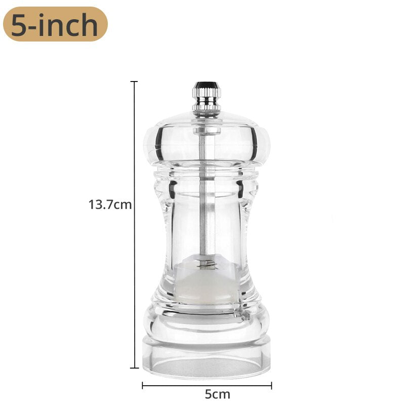 Pepper Grinder- Acrylic Salt and Pepper Shakers Adjustable Coarseness by Ceramic Rotor kitchen accessories