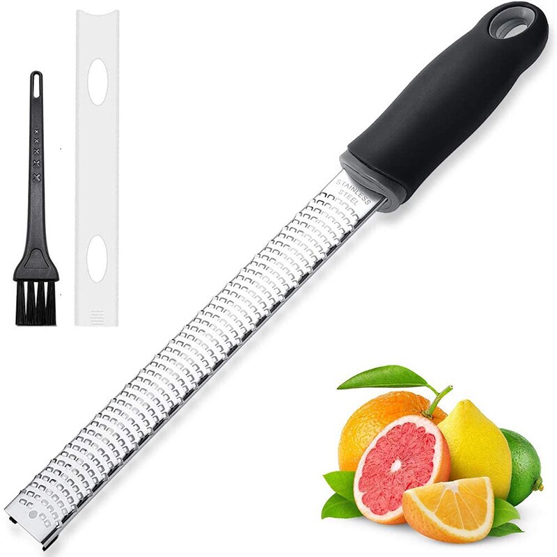 Premium Zester Grater-Made in Stainless Steel Blade-for zesting Citrus and Grating Cheese-Soft Touch Handle, kitchen tools