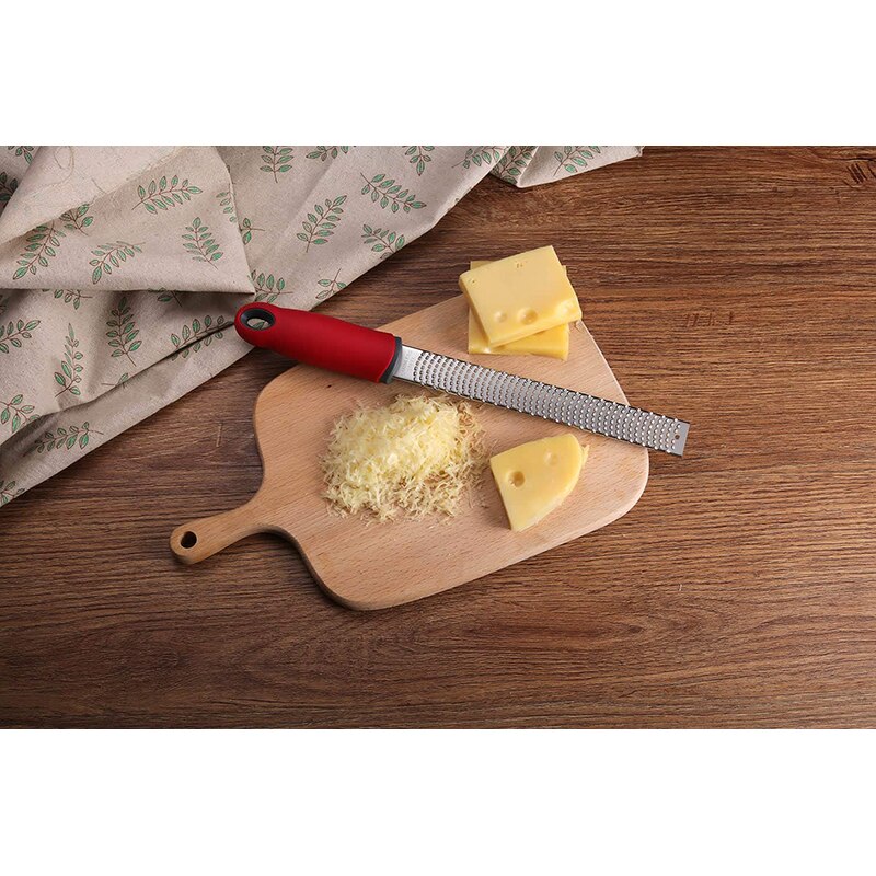 Premium Zester Grater-Made in Stainless Steel Blade-for zesting Citrus and Grating Cheese-Soft Touch Handle, kitchen tools