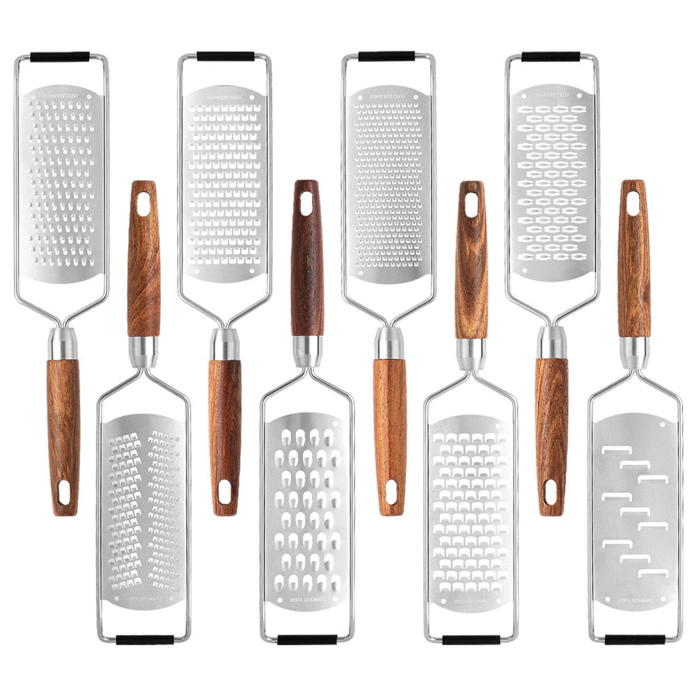 Pro Zester Grater, Lemon Zester, Parmesan Zester, Chocolate, With Razor-Sharp Stainless Steel Blade, Wood Handle