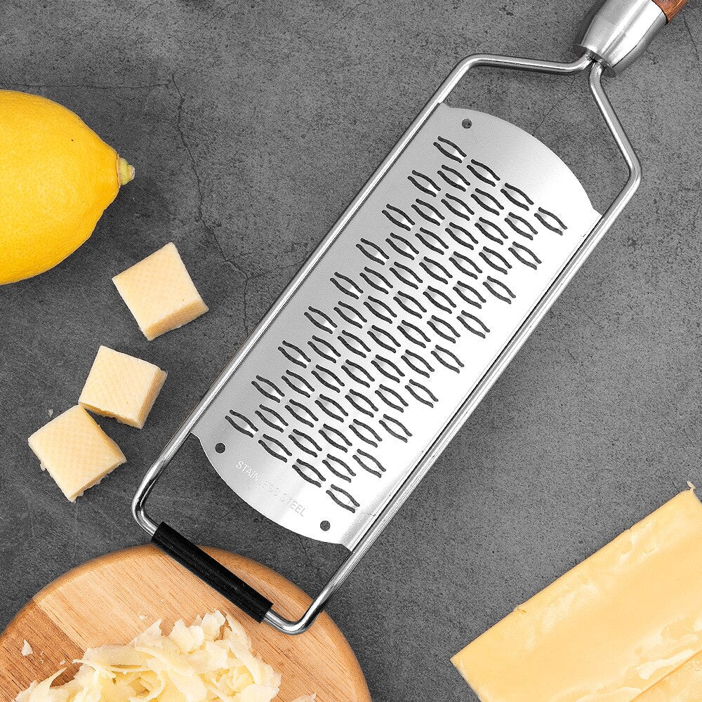 Pro Zester Grater, Lemon Zester, Parmesan Zester, Chocolate, With Razor-Sharp Stainless Steel Blade, Wood Handle