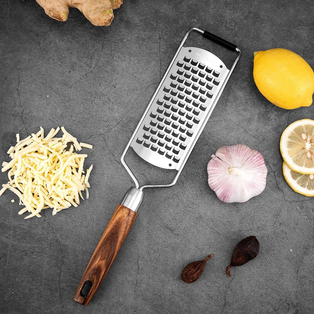 Pro Zester Grater, Lemon Zester, Parmesan Zester, Chocolate, With Razor-Sharp Stainless Steel Blade, Wood Handle