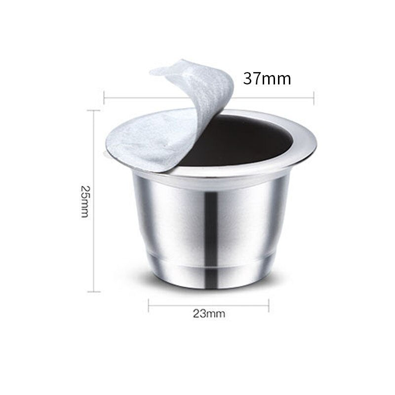 Reusable Espresso Capsules Refillable Coffee Pods, Stainless Steel Cups Filters Compatible for Nespresso Original Line Machines