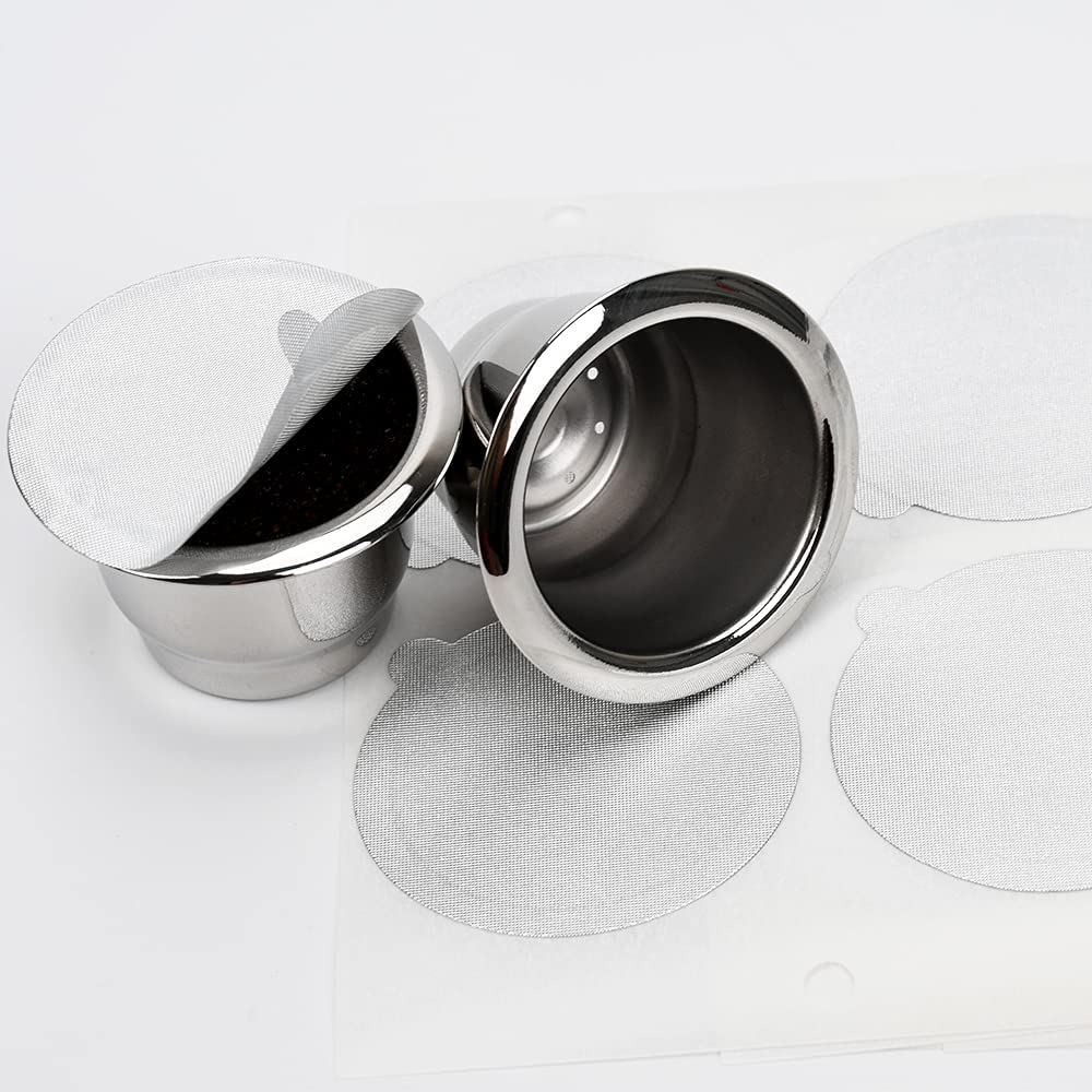 Reusable Espresso Capsules Refillable Coffee Pods, Stainless Steel Cups Filters Compatible for Nespresso Original Line Machines