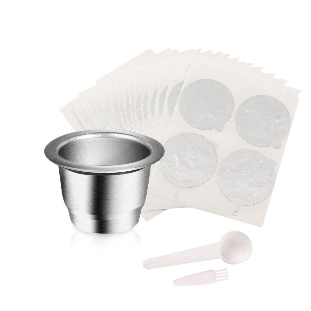 Reusable Espresso Capsules Refillable Coffee Pods, Stainless Steel Cups Filters Compatible for Nespresso Original Line Machines