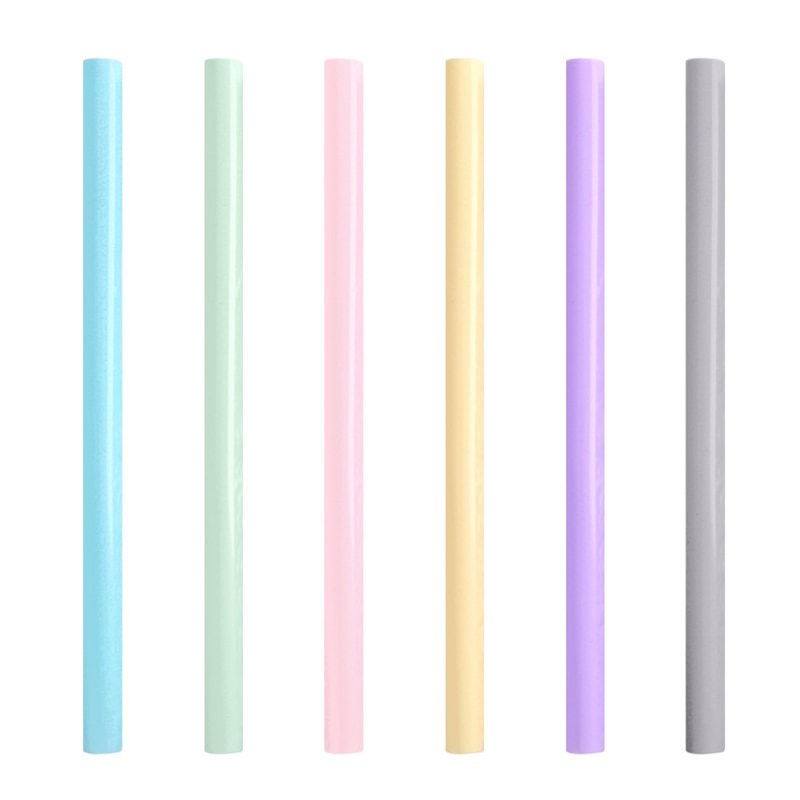 Reusable Silicone Drinking Straws, Big Size Flexible Straws - 6 Pieces(Colours may vary)